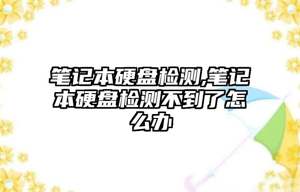 筆記本硬盤檢測,筆記本硬盤檢測不到了怎么辦