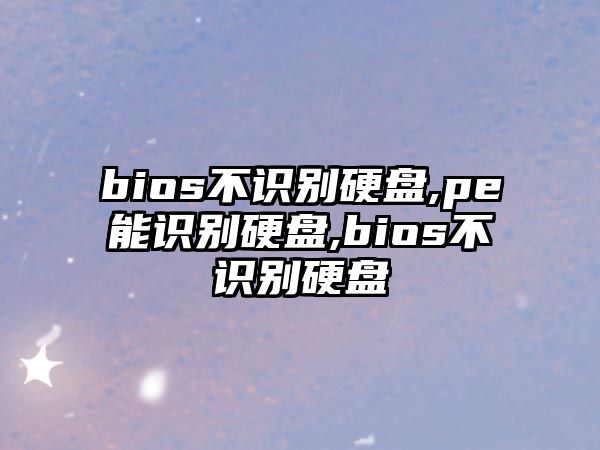 bios不識(shí)別硬盤,pe能識(shí)別硬盤,bios不識(shí)別硬盤