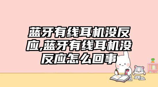 藍牙有線耳機沒反應(yīng),藍牙有線耳機沒反應(yīng)怎么回事